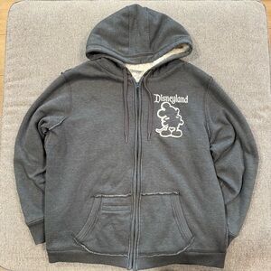 Disneyland Sherpa Lined Hoodie 55th Anniversary Mickey Mouse XL full zip Soft
